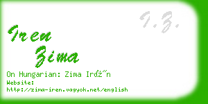 iren zima business card